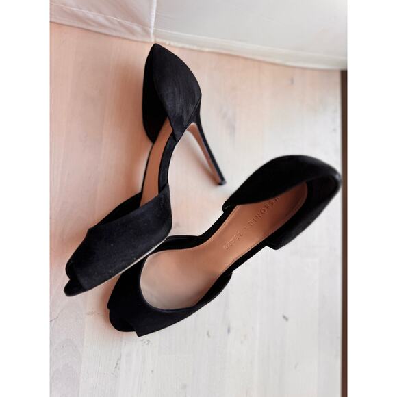 Veronica Beard Gadot Peep-Toe Pump heel In Black suede  size 8.5 - Picture 12 of 12